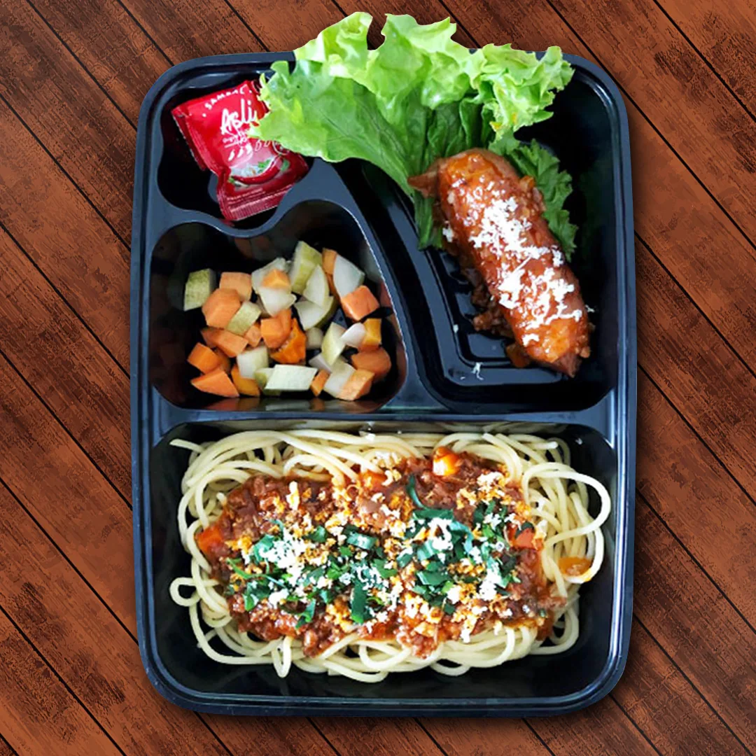 Beli Catering Harian Paket Maheswara Murah | Samadu paket-maheswara-Spaghetti-Bolognese