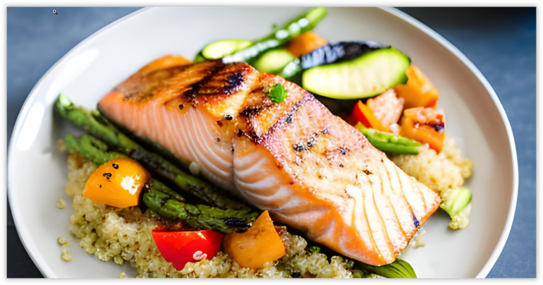 3. catering harian jakarta Baked Salmon with Steamed Vegetables